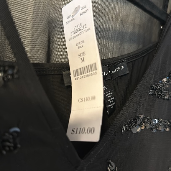 NWT, White House Black Market Size medium, Split sleeve OTT Tunic. - Picture 3 of 7